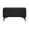 Armen Living Legend Black Glaze Ash Veneer 1 Drawer Nightstand with Metal Legs LCLELABL - alternate 2